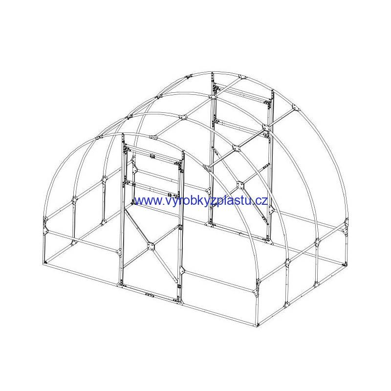 KONSTRUKCE - skleník AGRUS - 3x2x2 m - základní varianta 